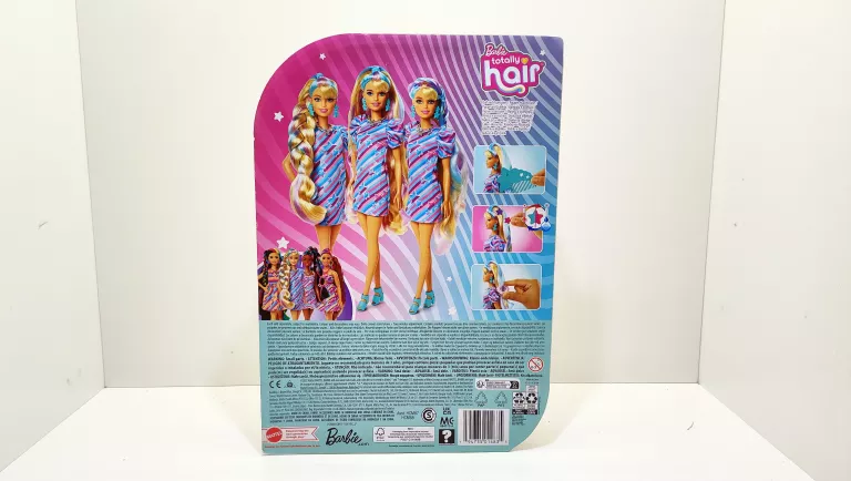 BARBIE TOTALLY HAIR LALKA Z DŁUGIMI WŁOSAMI + MODOWE AKCESORIA HCM88