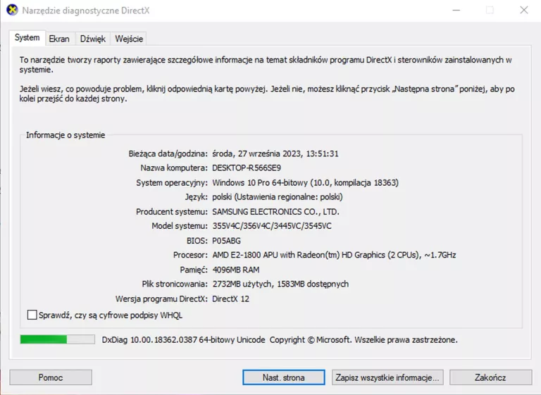 LAPTOP SAMSUNG 355E AMD E2 1800 450 GB HDD