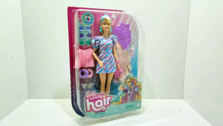 BARBIE TOTALLY HAIR LALKA Z DŁUGIMI WŁOSAMI + MODOWE AKCESORIA HCM88