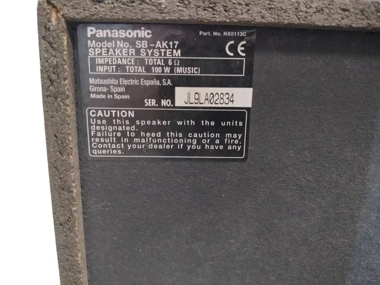 WIEŻA PANASONIC SA-AK17 +2 GŁOŚNIKI