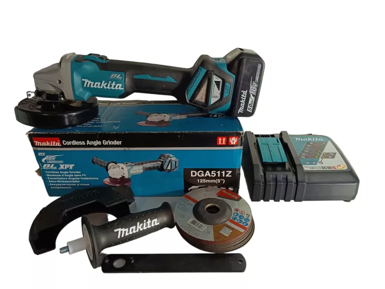 SZLIFIERKA KĄTOWA MAKITA DGA511 + AKU +ŁAD+TARCZE
