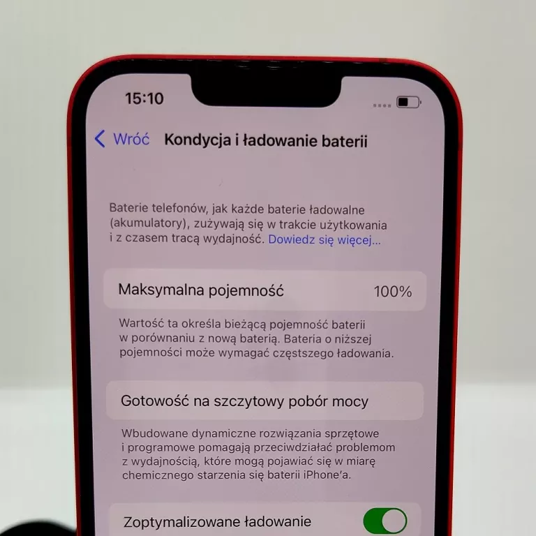 TELEFON IPHONE 14 128GB CZERWONY BATERIA 100%