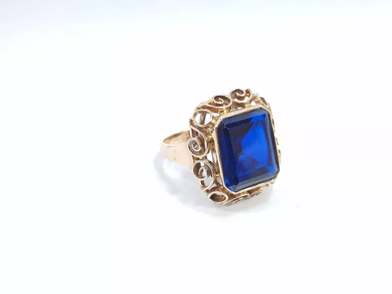 ZŁOTY PIERŚCIONEK SYNTETYCZNY SPINEL 585PR 8,10G