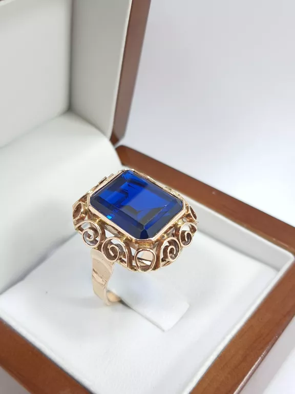 ZŁOTY PIERŚCIONEK SYNTETYCZNY SPINEL 585PR 8,10G