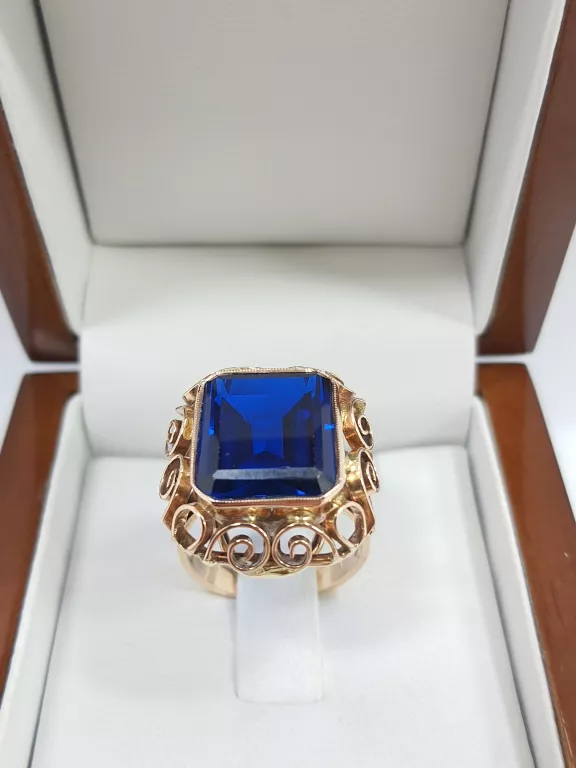 ZŁOTY PIERŚCIONEK SYNTETYCZNY SPINEL 585PR 8,10G