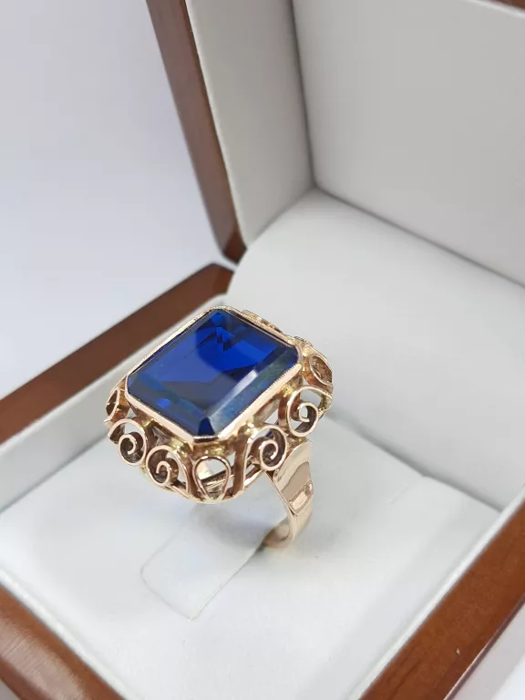 ZŁOTY PIERŚCIONEK SYNTETYCZNY SPINEL 585PR 8,10G