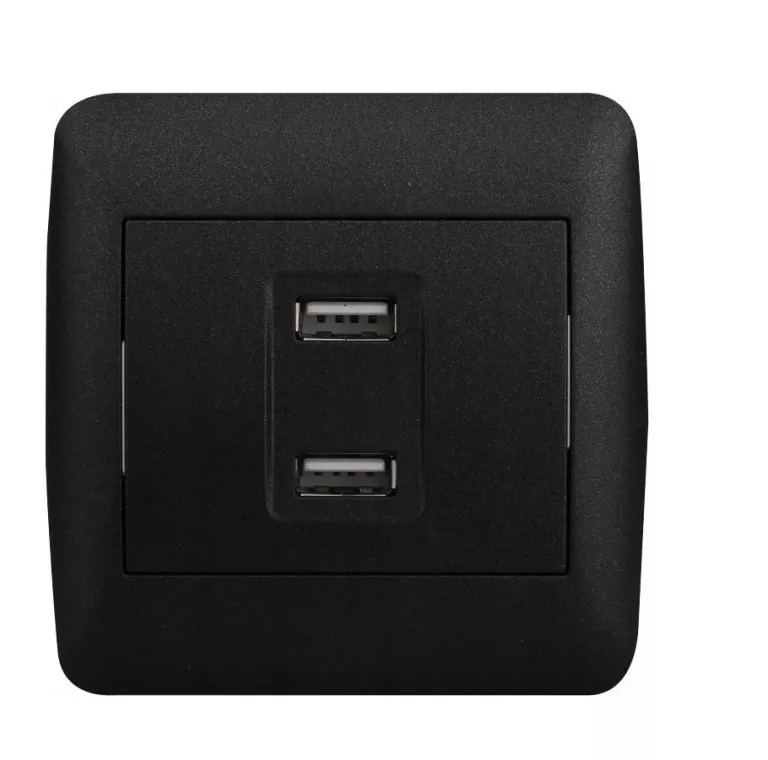 GNIAZDO USB PODWÓJNE DIALL GRAFITOWE