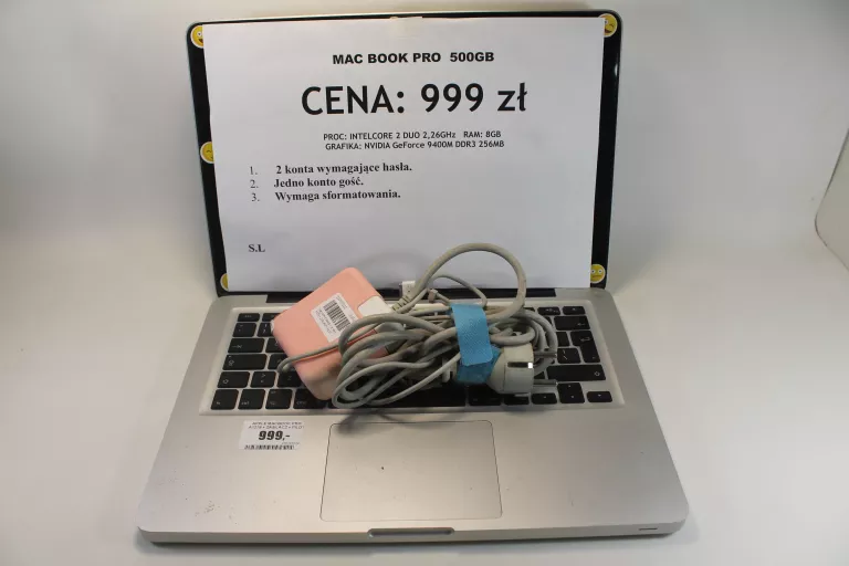 APPLE MACBOOK PRO A1278 ZAŁOŻONE KONTO