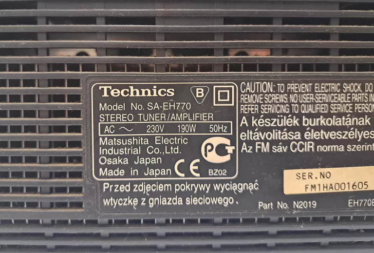 WIEŻA STEREO TECHNICS SA-EH770