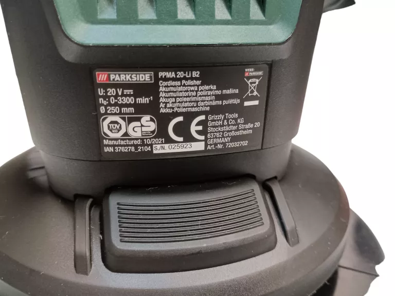 POLERKA SAMOCHODOWA PARKSIDE PPMA 20-LI B2 AKUMULATOROWA 20 V