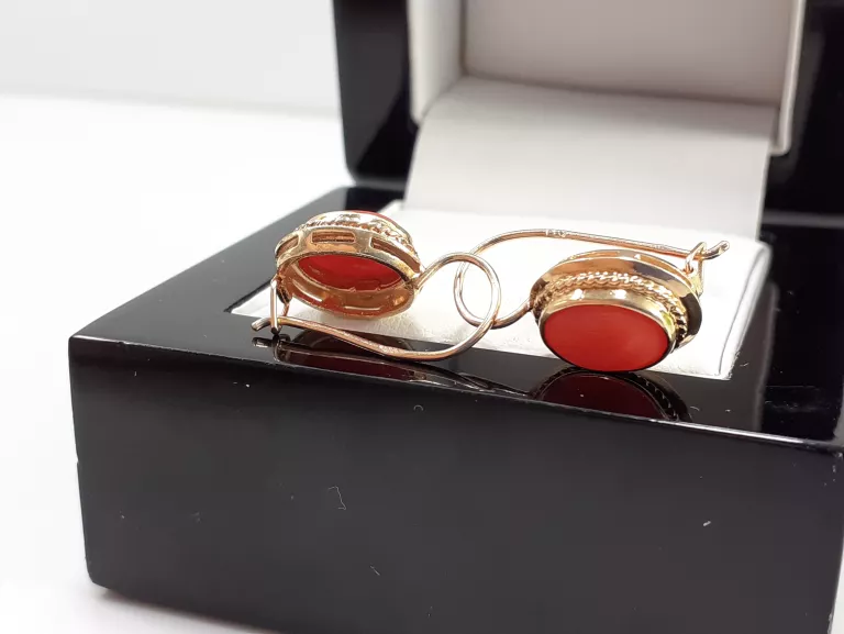 piekne-zlote-kolczyki-z-koralem-585-401g-kamien-cyrkonia