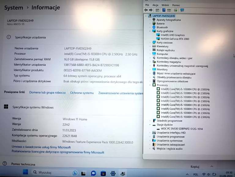 ACER NITRO 5 I5-1030H 16GB 512GB SSD RTX 2060