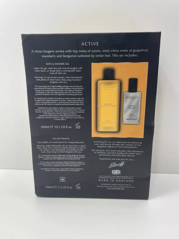 PECKSNIFF'S ENGLAND ACTIVE MEN WODA TOALETOWA 100ML + ZEL 300ML
