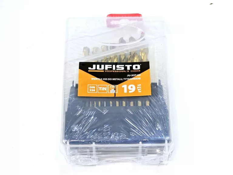 JUFISTO WIERTŁA DO METALU TYTAN SZLIFOWANE 1.0-10MM 19 SZT