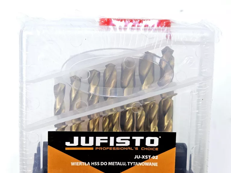 JUFISTO WIERTŁA DO METALU TYTAN SZLIFOWANE 1.0-10MM 19 SZT