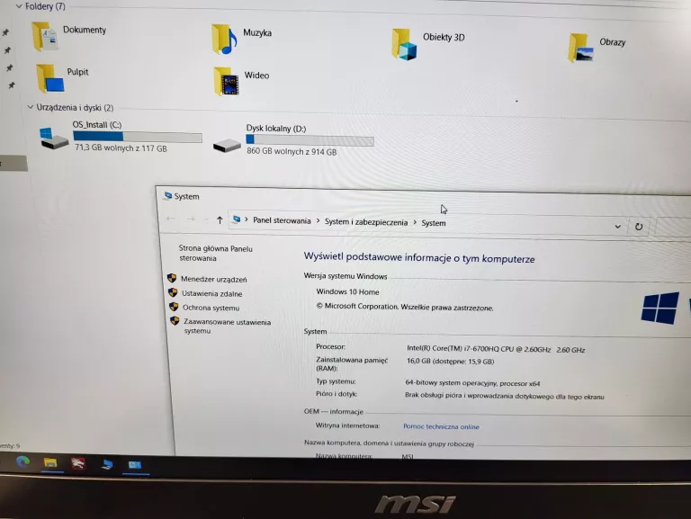 LAPTOP MSI GE62 APACHE PRO I7-6700HQ 16GB GTX970M