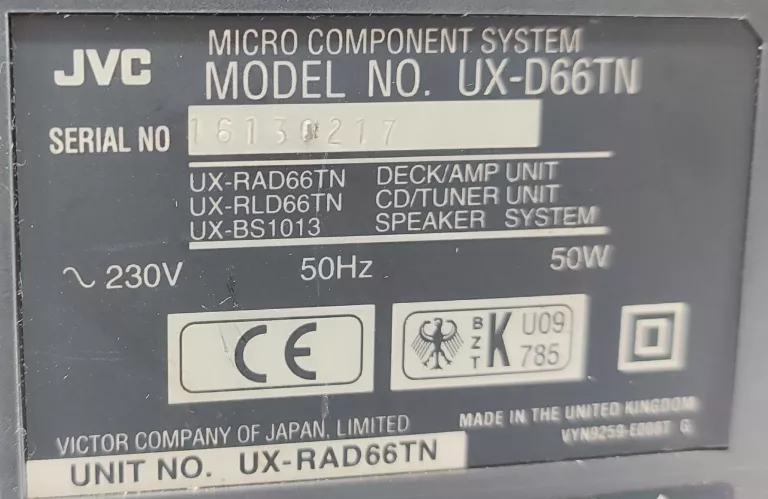 JVC UX-D66 WIEŻA STEREO