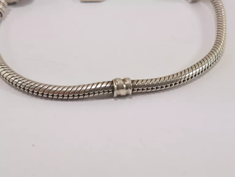 SREBRNA BRANSOLETKA PANDORA 925 CHARMSY 19CM