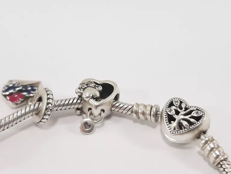 SREBRNA BRANSOLETKA PANDORA 925 CHARMSY 19CM