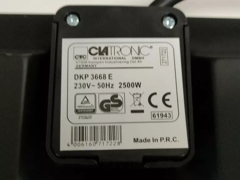 KUCHENKA PRZENOŚNA CLATRONIC DKP 3668 E
