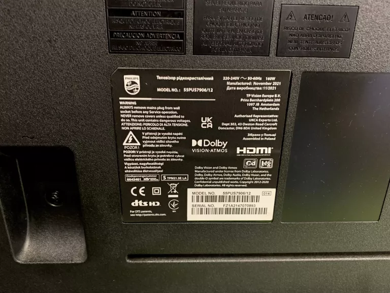 TELEWIZOR LED PHILIPS 55PUS7906 55 4K UHD SZARY