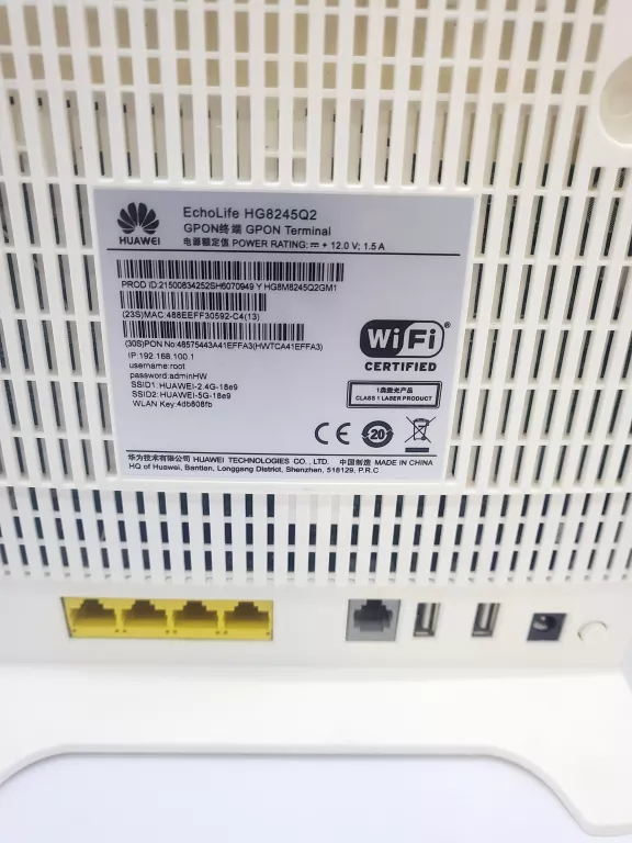 HUAWEI ECHOLIFE HG8245Q2 KABEL ZASILAJĄCY