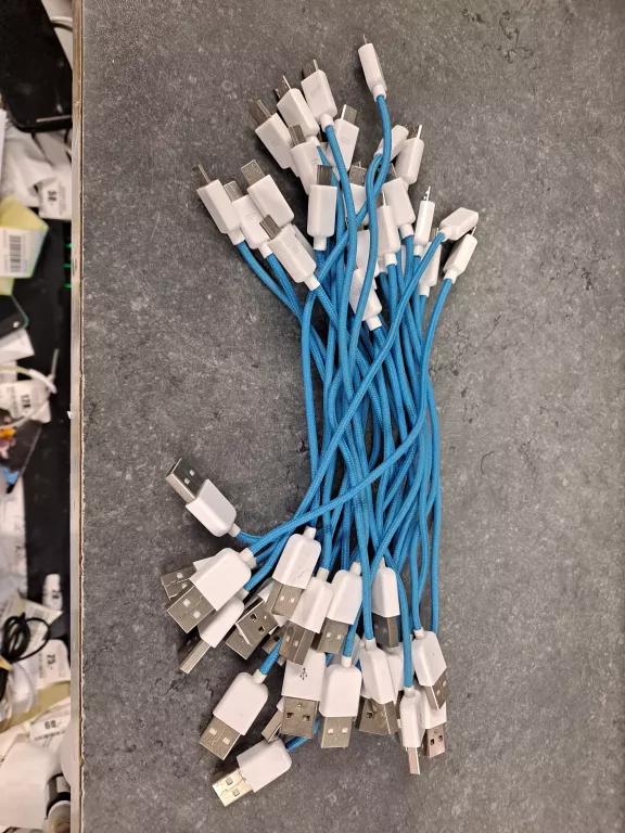 MINI KABEL DO ŁADOWANIA USB MICRO NIEBIESKIE