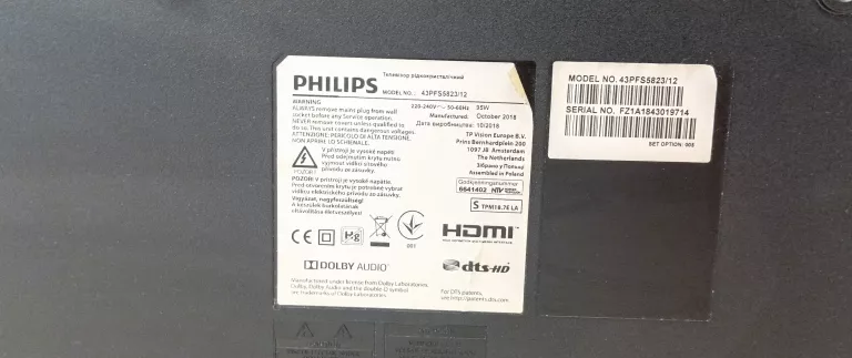 TELEWIZOR PHILIPS 43PFS5823 + PILOT