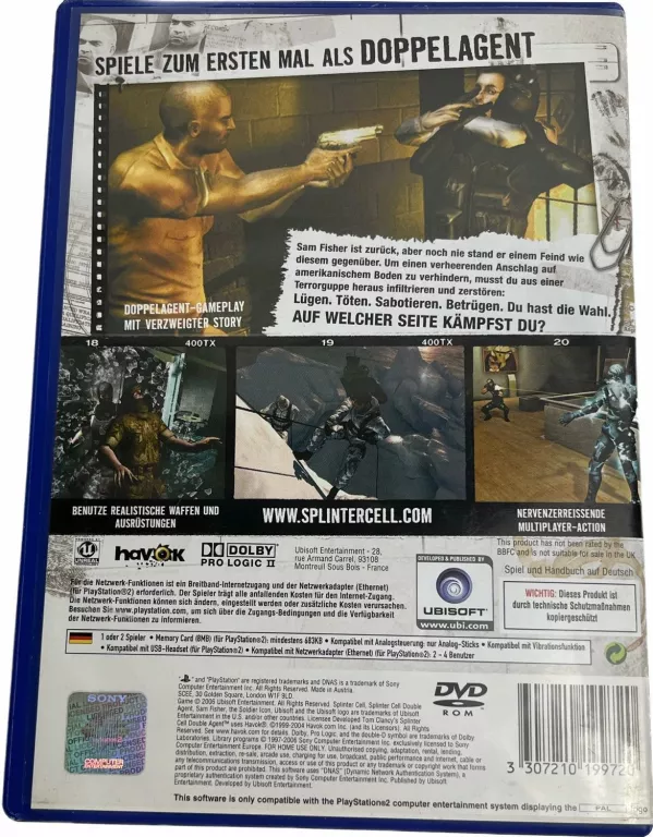 PS2 TOM CLANCYS SPLINTER CELL DOUBLE AGENT