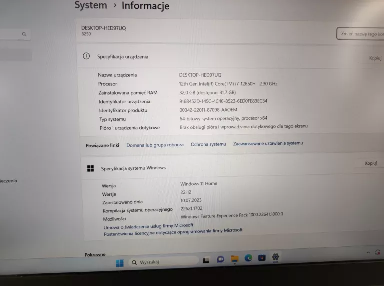 LENOVO IDEAPAD GAMING 3 I7-12650H RTX3050 32/512