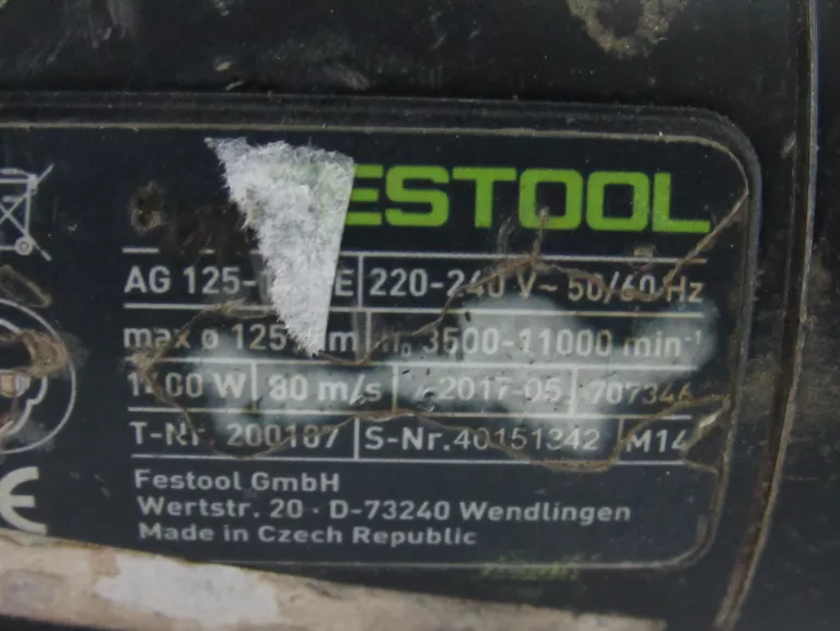 SZLIFIERKA FESTOOL AG125-14 DE