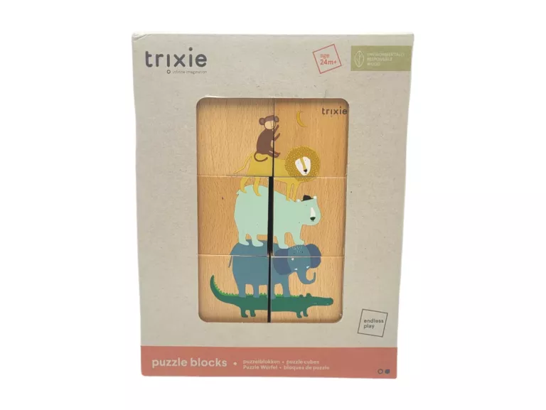TRIXIE ZWIERZĘTA DREWNIANE KLOCKI - PUZZLE