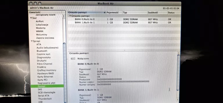 LAPTOP MACBOOK AIR A1237 2/80GB