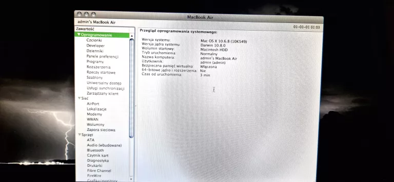 LAPTOP MACBOOK AIR A1237 2/80GB