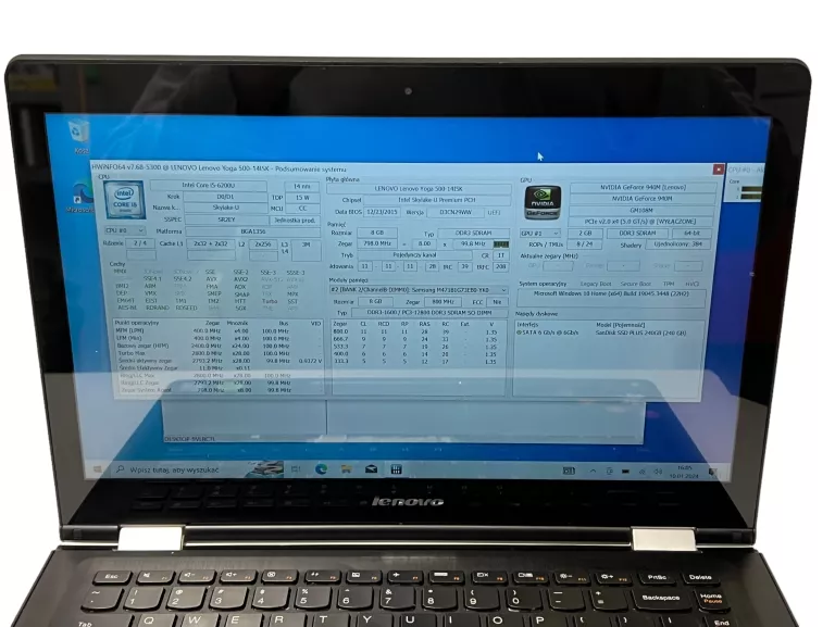 LAPTOP LENOVO YOGA 500-14ISK I5-6200U