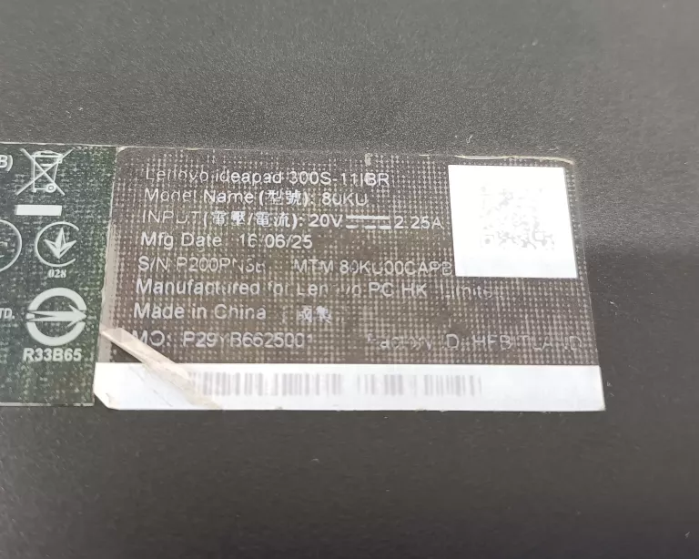 LAPTOP LENOVO IDEAPAD 300S-11IBR 11,6"