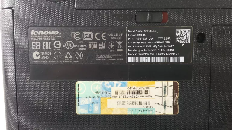 LAPTOP LENOVO G50-45 80E3 4GB RAM AMD E1-6010