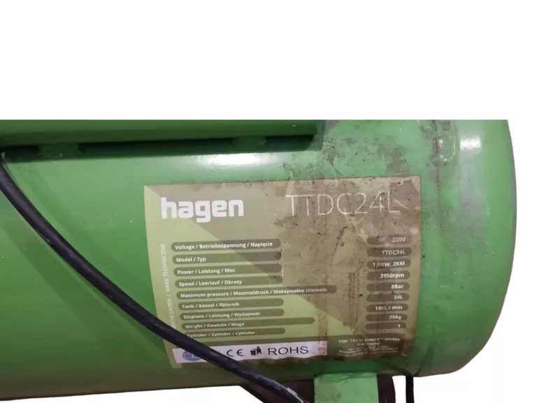 KOMPRESOR OLEJOWY HAGEN 24 L 8 BAR TTDC24L