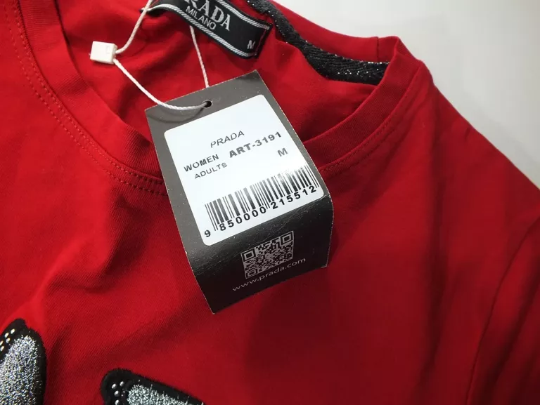 KOSZULKA PRADA MILANO DAMSKA CZERWONA M