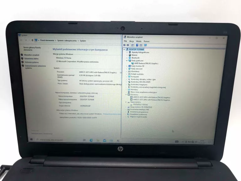 LAPTOP HP 255 G4 15,6" E1-6015 APU WIN10 ŁAD