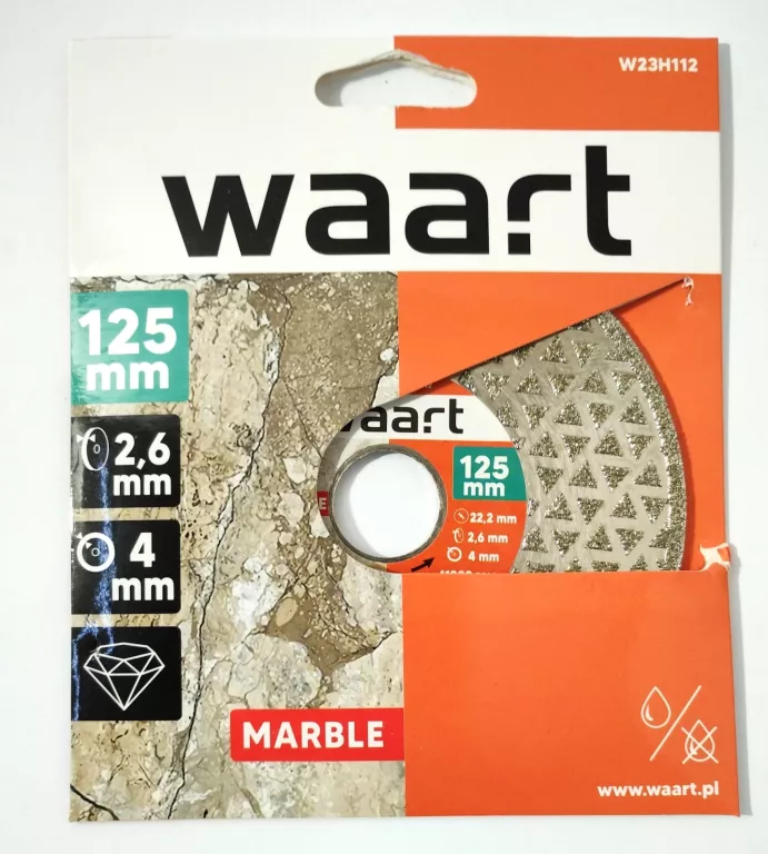 TARCZA DIAMENTOWA WAART 125MM, 2,6MM, 4MM