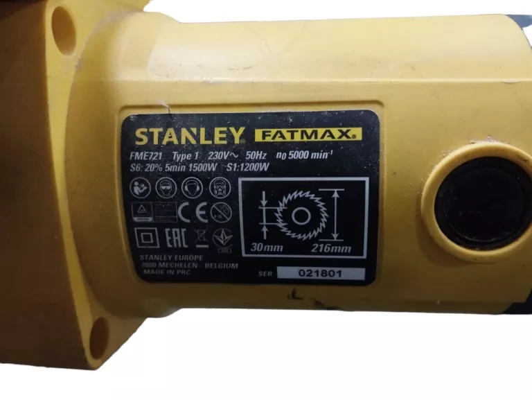 PIŁA ELEKTRYCZNA UKOSOWA STANLEY FATMAX FME721 216MM 1500W