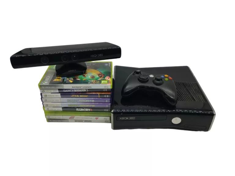 KONSOLA MICROSOFT XBOX 360 250GB +PAD+KINEKT 8GIER
