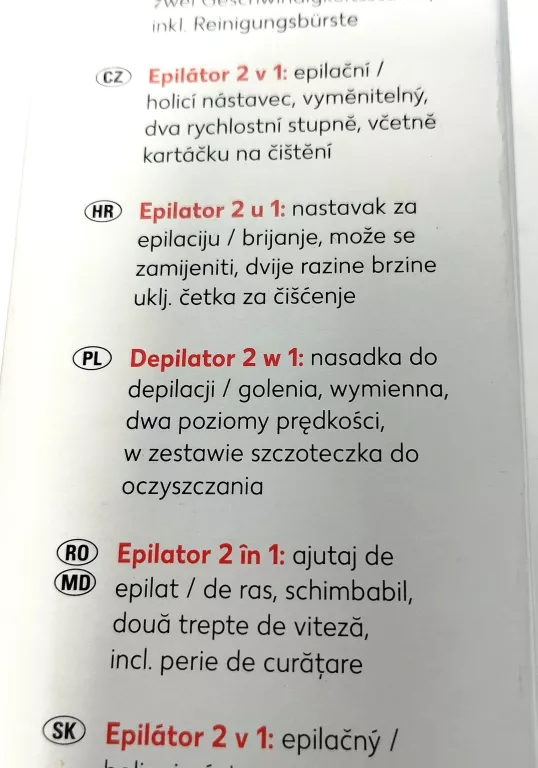 DEPILATOR NN-EP-01 2 IN 1 EPILIERER KOMPLET