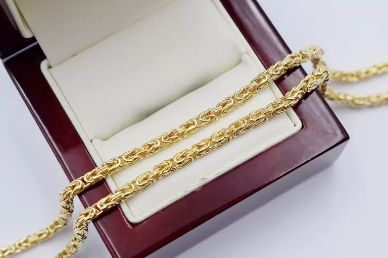ELEGANCKI ZŁOTY ŁAŃCUSZEK SPLOT KRÓLEWSKI PR.585 14K 50CM
