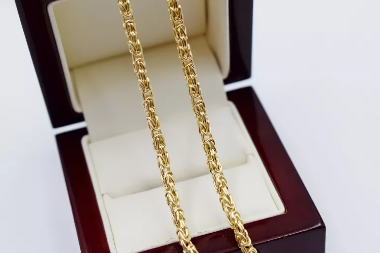 ELEGANCKI ZŁOTY ŁAŃCUSZEK SPLOT KRÓLEWSKI PR.585 14K 50CM