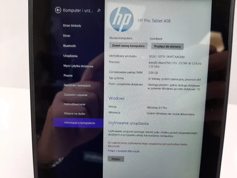 TABLET HP PRO 408 WINDOWS 8.1 2/32 GB