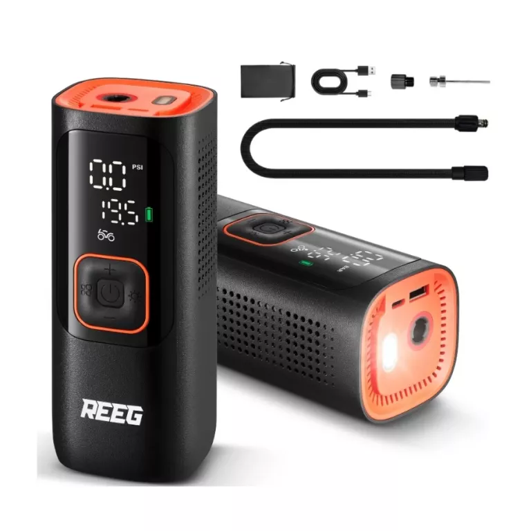 POMPKA ELEKTRYCZNA DO ROWERU SAMOCHODU REEG AIR PUMP PRO KOMPRESOR 7500 MA