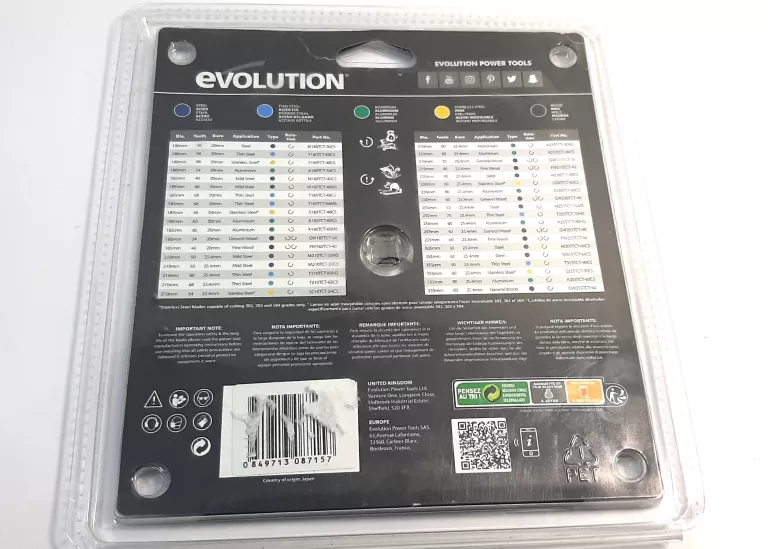 TARCZA DO CIĘCIA STALI EVOLUTION POWER TOOLS 185 MM