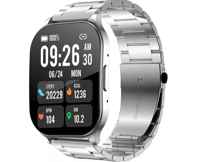 INTELIGENTNY ZEGAREK SMARTWATCH WG AIRFLEX ONE SREBRNY KOMPLET